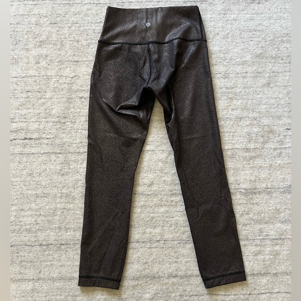 Lululemon Wunder Under Crop High Rise Foil Leggings
